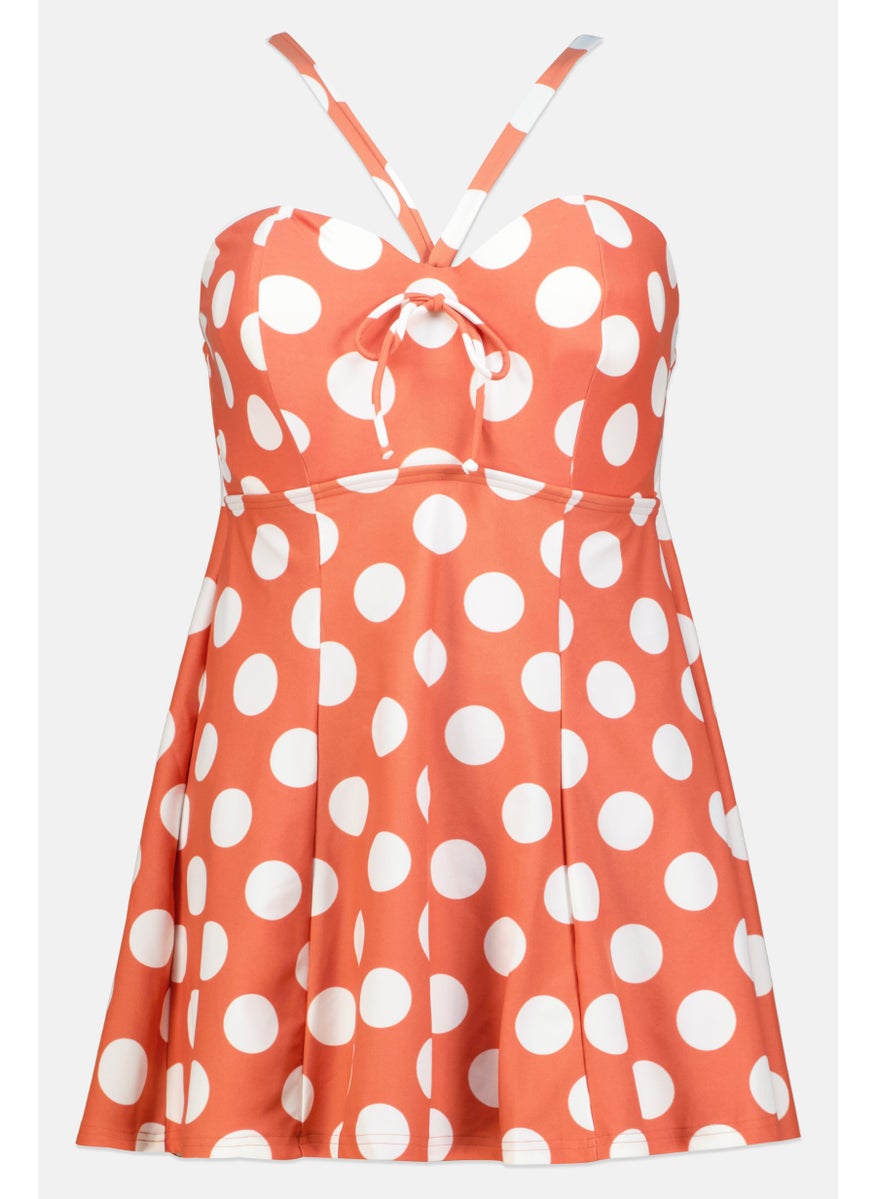 Figleaves Women Polka Dot Padded One Piece Swimsuit, Pink Brown  - Image 1
