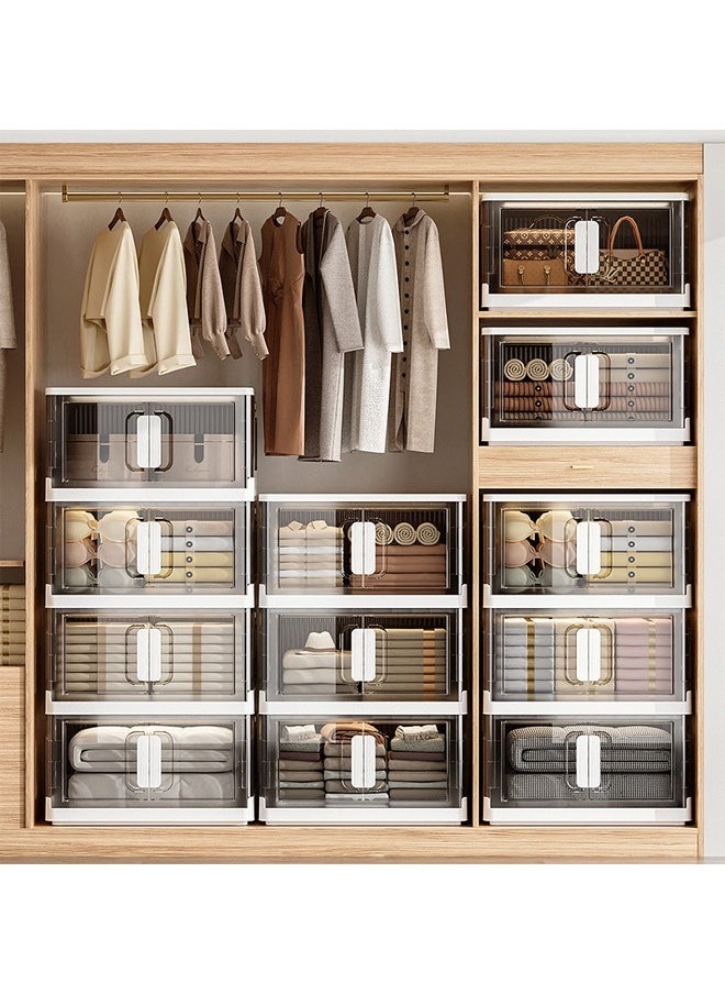 ATM 3-Tier Transparent Storage Cabinet with Doors and Wheels - 50x31.5x87CM - Durable PP Material  - Image 5