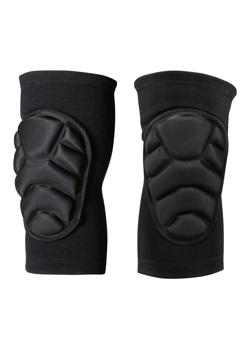 KASTWAVE Volleyball Knee Pads, Protective Knee Pads, Thick Sponge Collision Avoidance Knee Sleeve Anti-Slip Breathable Sports Knee Brace for Football Basketball Running Dance (Black, Medium)  - Image 1