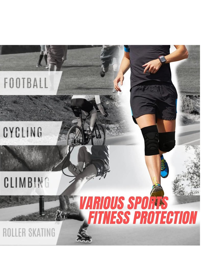 KASTWAVE Volleyball Knee Pads, Protective Knee Pads, Thick Sponge Collision Avoidance Knee Sleeve Anti-Slip Breathable Sports Knee Brace for Football Basketball Running Dance (Black, Medium)  - Image 2