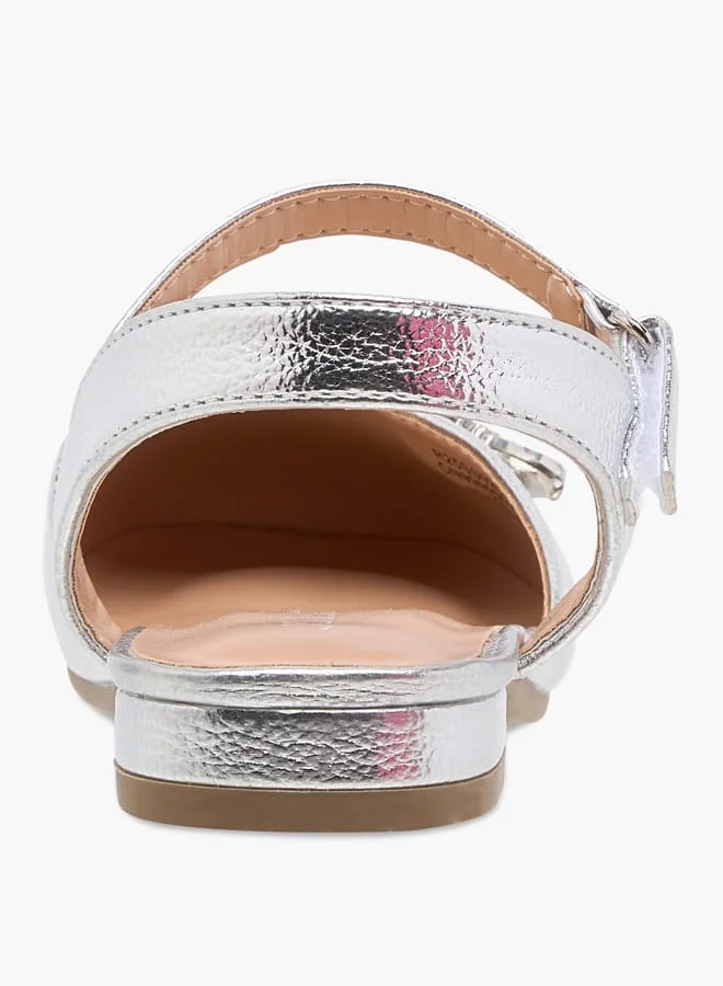JUNIORS Girls Embellished Mary Jane Shoes with Hook and Loop Closure