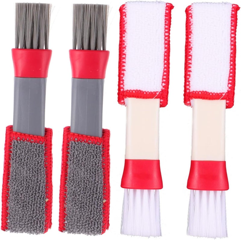 4pcs Double-Ended Car Air Vent Duster and Window Blind Cleaner Brushes, Multifunction Mini Dust Brushes for Air Conditioner Vents and Keyboard Cleaning - Image 1