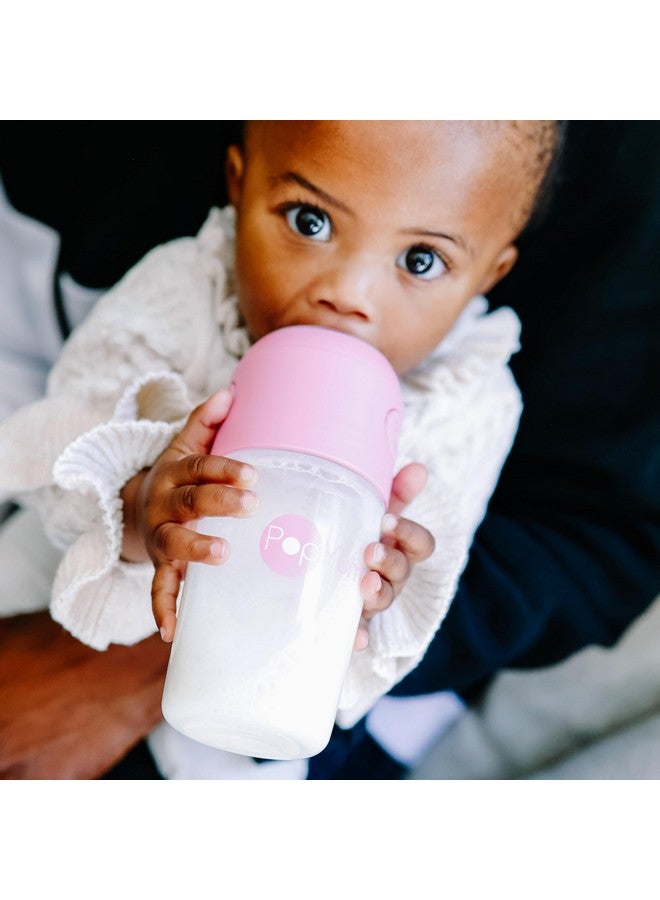 بوب يام زجاجات أطفال بوبيام الوردية المضادة للمغص، سعة 9 أونصات، لصنع/خلط/توزيع تركيبة مضادة للمغص، عبوة من 3 قطع مع حلمات متوسطة التدفق رقم 2، سعة 260 مل، خالية من مادة BPA، مزودة بقفل طبيعي - Image 3