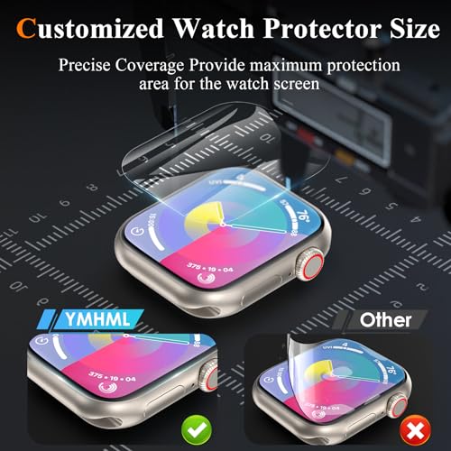 YMHML [ 8 Pack Compatible for Apple Watch Series 11 Series 10 42mm Screen Protector, [Upgrade Flexible Film] Soft HD Clear Anti-Scratch Film for iWatch Accessories - Image 2