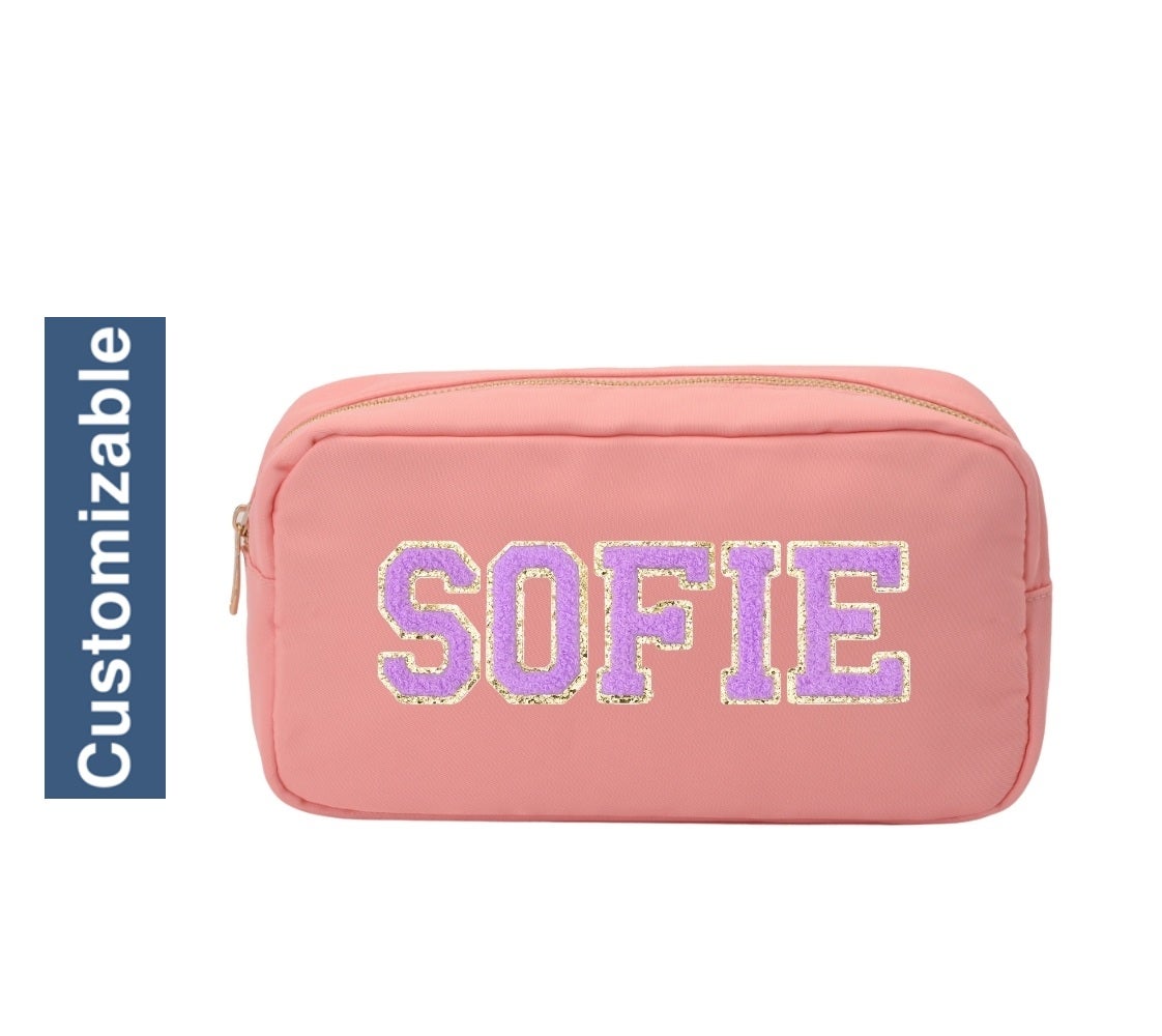 The Happy Tribe Personalised Medium Pouch, Peach