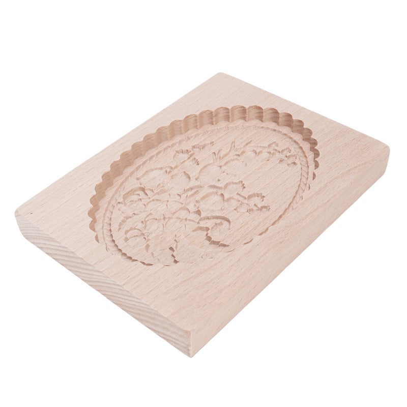 Wooden Cookie Mold Violet Flower Pattern 3D Baking Mold for Pumpkin Pie Mooncakes Fondant Clay Crafts 12x16x2cm - Image 5