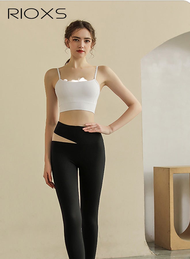 ريوكس حمالة صدر رياضية بدون ظهر بدون خطافات، حمالة صدر نسائية بدون ظهر بدون خطافات، لليوجا والجري واللياقة البدنية، بلوزة تدريب منخفضة الكثافة للربيع/الصيف، لون أبيض - Image 4