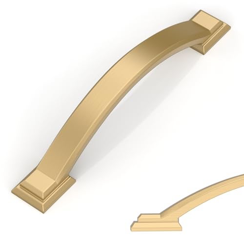 Amerdeco 10 Pack Champagne Bronze Cabinet Pulls 4 Inch(102mm) Hole Centers, Handles for Kitchen Cabinet Hardware, Arch Cabinet Handles for Bathroom Dresser Drawer Handles ZH0016… - Image 1