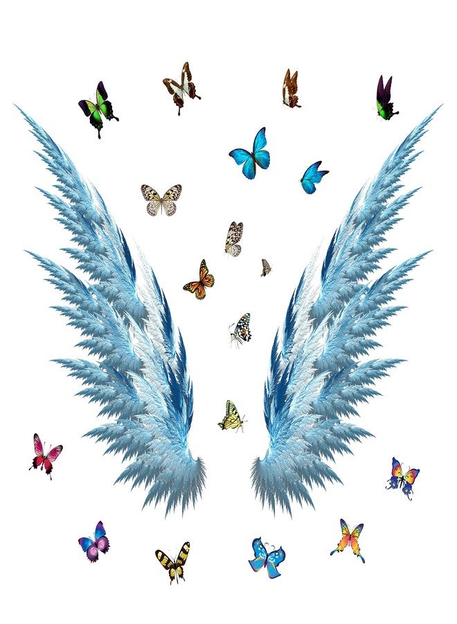 WOYINIS Beautiful Butterfly Wall Stickers Blue Dreamy Big Wing Decals Peel Off and Pasted Removable Art Stickers Girls Bedroom Classroom Living Room Beauty Salon Decoration - Image 3