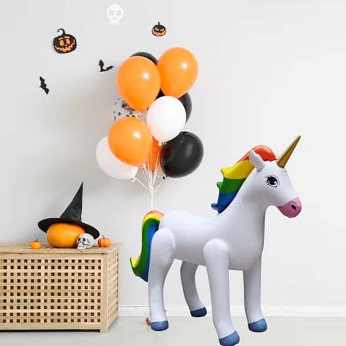 Jet Creations Inflatable Standing Rainbow Unicorn, Great for Pool, Party Decoration, Birthday, 40" L x 30" H, Multicolor - Image 5