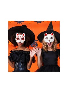 The Bros 5Pcs Cat Mask FOX Mask Animal Mask Halloween Mask for Kids Adults White Cat Mask Painted Face Mask Animal Hallowen Party Cosplay Costume  - Image 5