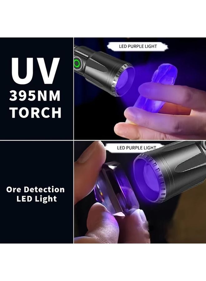 395nm UV Flashlight USB C Rechargeable Black Light For Scorpion Hunting Pet Urine Detection - Image 5