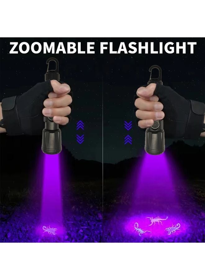 395nm UV Flashlight USB C Rechargeable Black Light For Scorpion Hunting Pet Urine Detection - Image 1