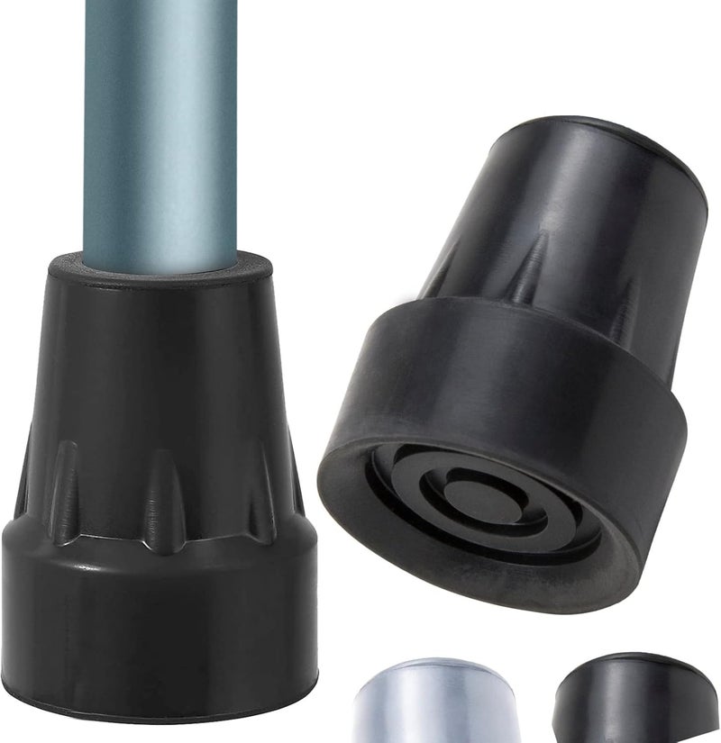Vive Walking Cane Tips 2 Pack 34 Inch  NonSlip Universal Rubber Replacement Tips for Walking Sticks Crutches Walkers Canes - Image 1