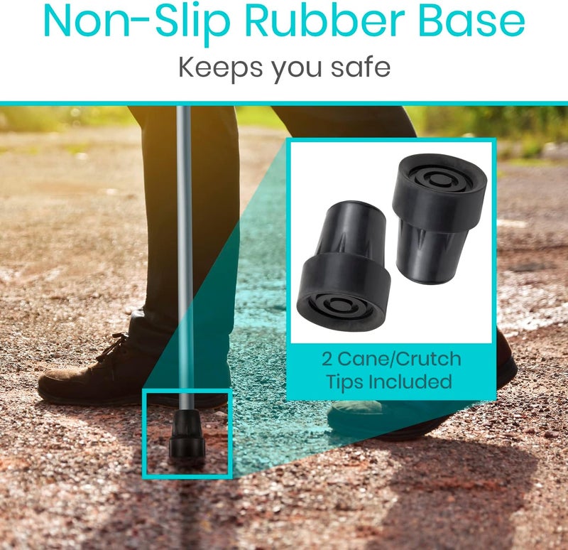 Vive Walking Cane Tips 2 Pack 34 Inch  NonSlip Universal Rubber Replacement Tips for Walking Sticks Crutches Walkers Canes - Image 3