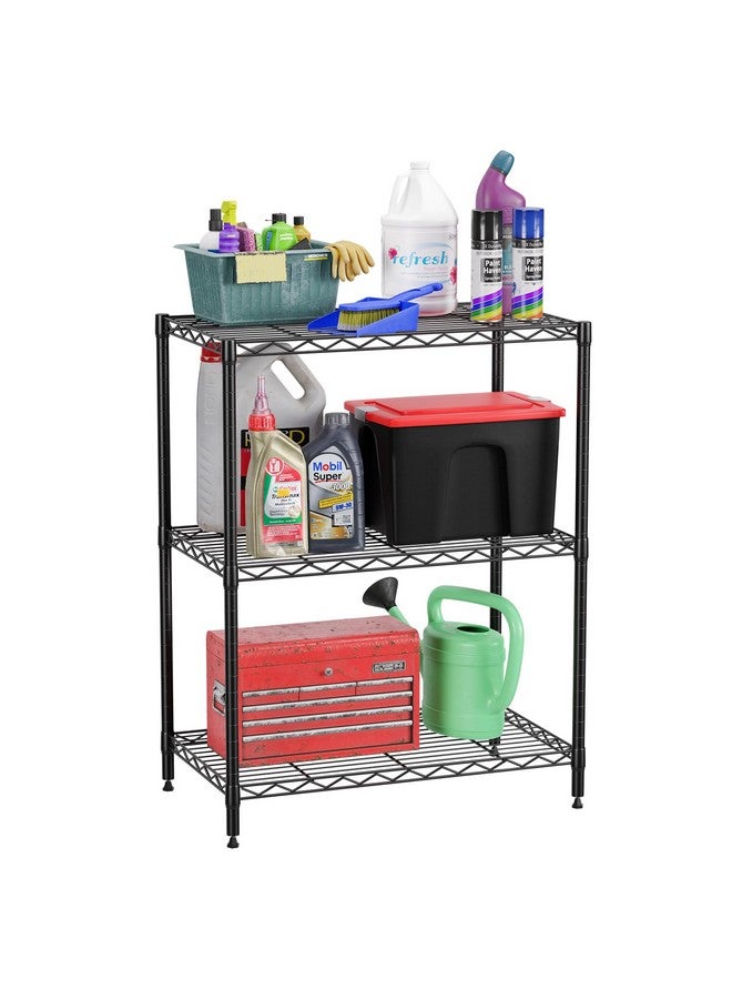 FDW 3-Shelf Adjustable,Storage Shelves Wire Shelving Shelving Unit Metal Shelves Storage Shelf,13" D x 23" W x 30" H,Black - Image 1