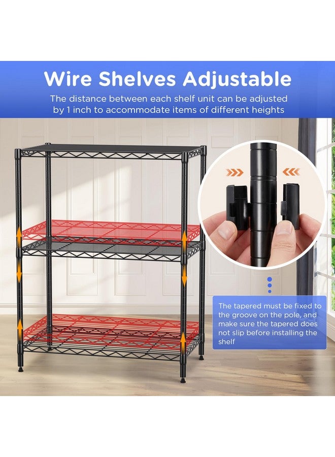 FDW 3-Shelf Adjustable,Storage Shelves Wire Shelving Shelving Unit Metal Shelves Storage Shelf,13" D x 23" W x 30" H,Black - Image 5