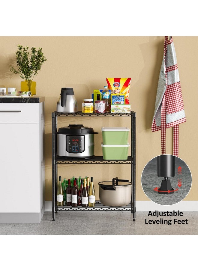 FDW 3-Shelf Adjustable,Storage Shelves Wire Shelving Shelving Unit Metal Shelves Storage Shelf,13" D x 23" W x 30" H,Black - Image 3