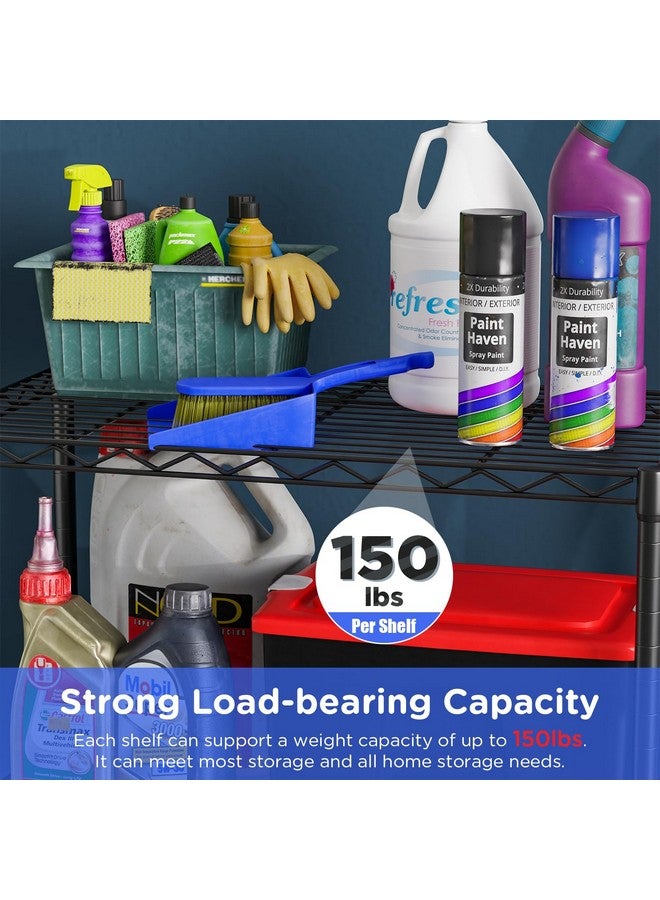 FDW 3-Shelf Adjustable,Storage Shelves Wire Shelving Shelving Unit Metal Shelves Storage Shelf,13" D x 23" W x 30" H,Black - Image 4