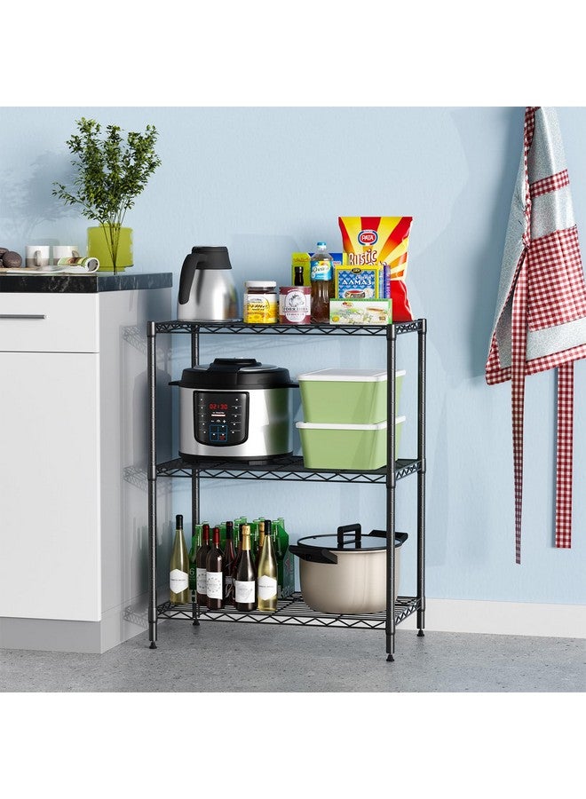 FDW 3-Shelf Adjustable,Storage Shelves Wire Shelving Shelving Unit Metal Shelves Storage Shelf,13" D x 23" W x 30" H,Black - Image 2