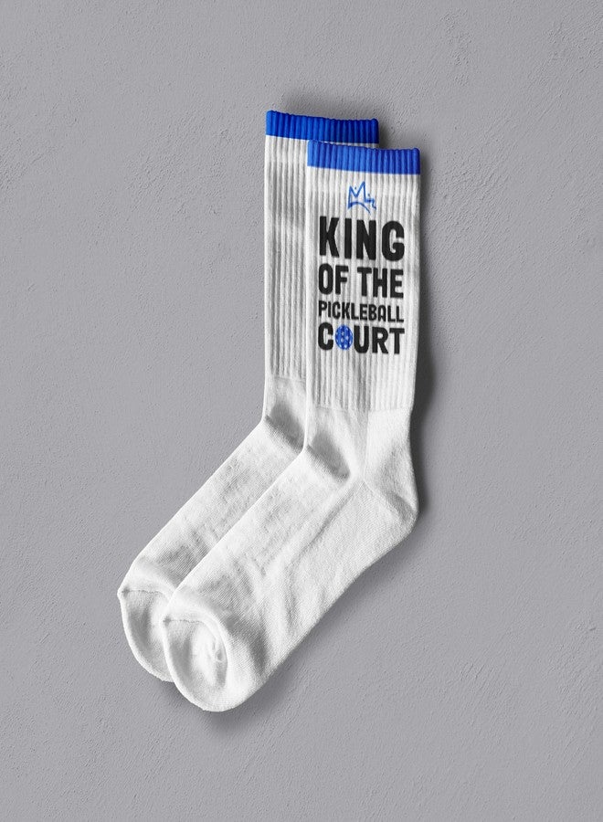 SSQBZU Pickleball Themed Socks, ‘King of The Pickleball Court’, Pickleball Gifts for Men, Pickleball Players, Pickleball Lovers, Friends, Novelty Socks, Pickleball Player Outfits for Men, Birthday.(106) - Image 3