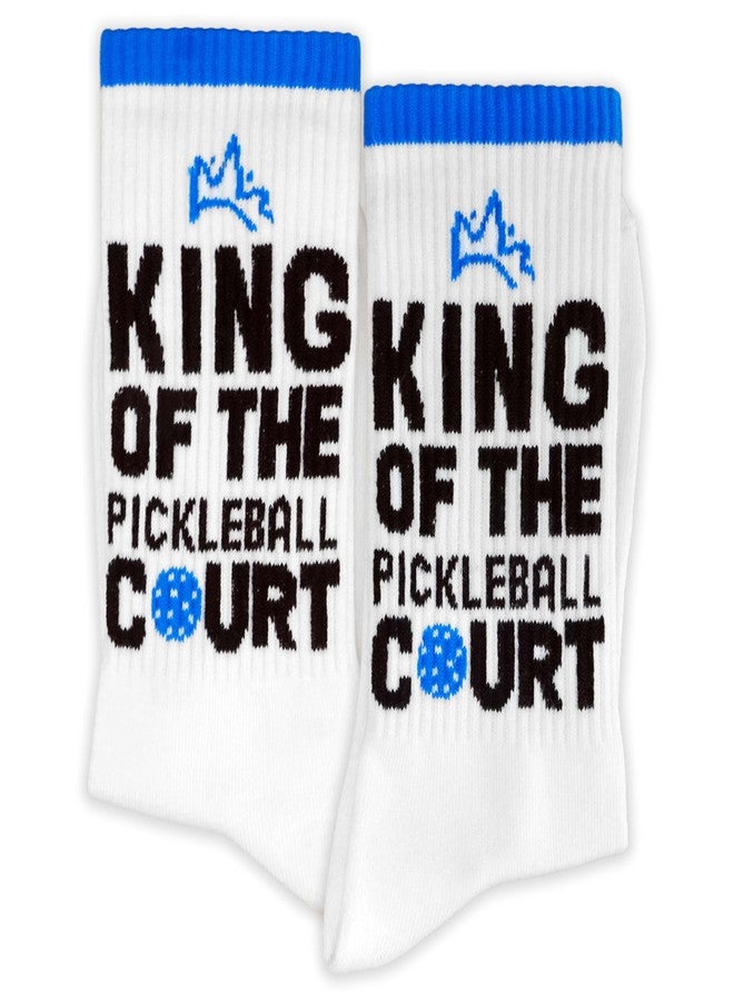 SSQBZU Pickleball Themed Socks, ‘King of The Pickleball Court’, Pickleball Gifts for Men, Pickleball Players, Pickleball Lovers, Friends, Novelty Socks, Pickleball Player Outfits for Men, Birthday.(106) - Image 1