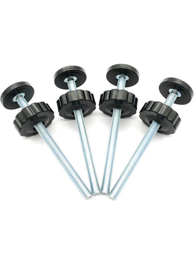 vmaisi Baby Gate Extender Extention-4 Pack Baby and Pet Safety Stair Gate Threaded Spindle Rods Replacement Parts Bundle with Wall Protector (Round-Black-4 Pack) - Image 5