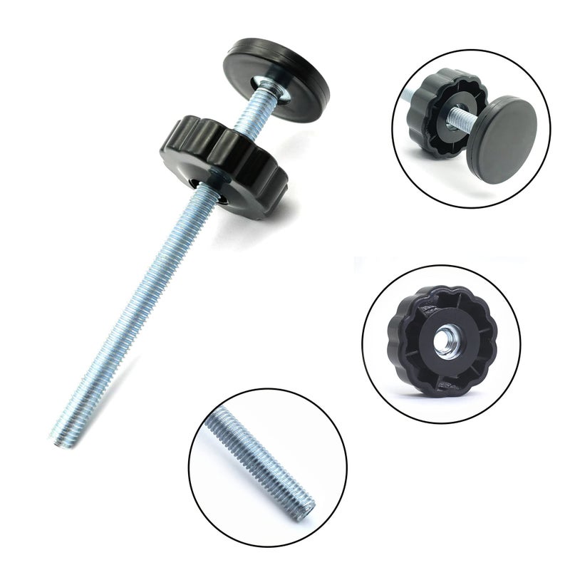 vmaisi Baby Gate Extender Extention-4 Pack Baby and Pet Safety Stair Gate Threaded Spindle Rods Replacement Parts Bundle with Wall Protector (Round-Black-4 Pack) - Image 3