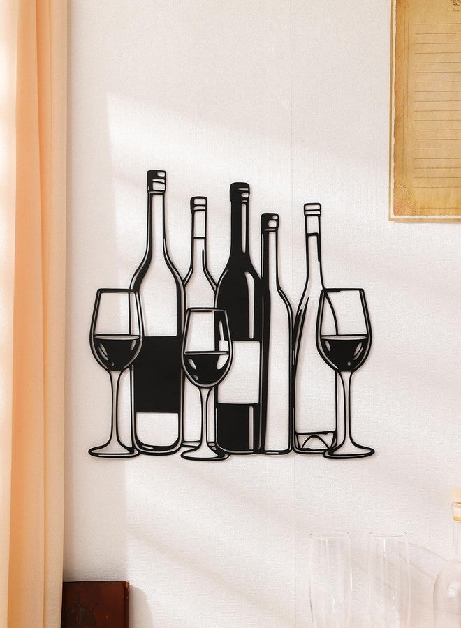 ليفيدي لوحة جدارية فنية من LEIFIDE لتزيين المطبخ والبار، مصنوعة من المعدن، بتصميم زجاجة نبيذ إيطالي، مقاس 14.96 × 11.18 بوصة، مناسبة للمنزل والمطعم. - Image 3