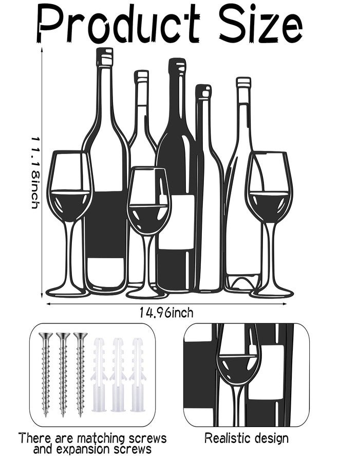ليفيدي لوحة جدارية فنية من LEIFIDE لتزيين المطبخ والبار، مصنوعة من المعدن، بتصميم زجاجة نبيذ إيطالي، مقاس 14.96 × 11.18 بوصة، مناسبة للمنزل والمطعم. - Image 2