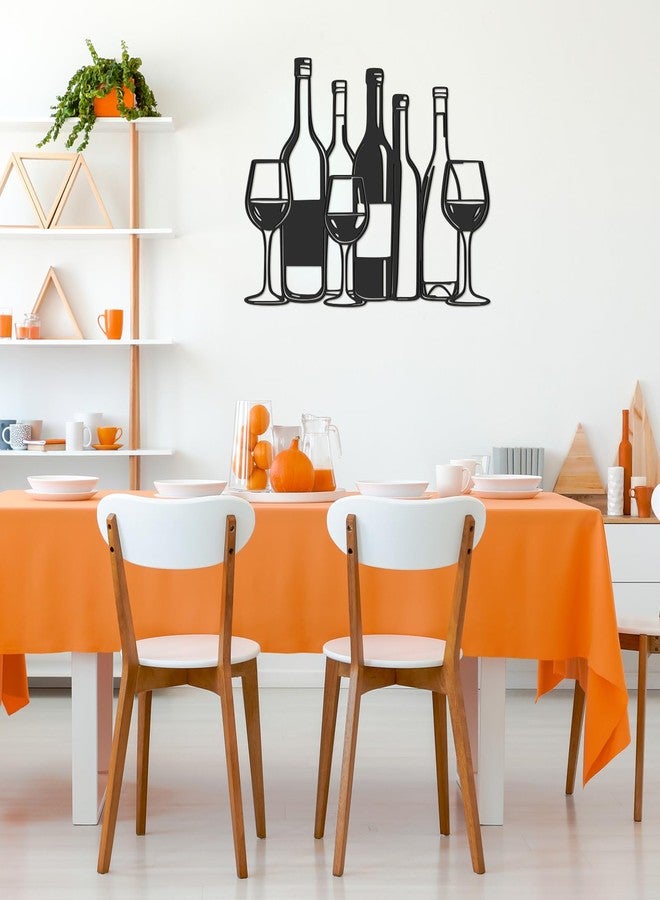 ليفيدي لوحة جدارية فنية من LEIFIDE لتزيين المطبخ والبار، مصنوعة من المعدن، بتصميم زجاجة نبيذ إيطالي، مقاس 14.96 × 11.18 بوصة، مناسبة للمنزل والمطعم. - Image 5