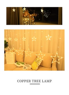X-level Star Curtain Lights 138 LED 12 Star Multicolor Lights 3.5m Connectable Window Lights with Remote Plug In Curtain String Lights for Indoor Outdoor Room Birthday Wedding Party Decor  - Image 3