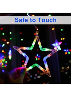 X-level Star Curtain Lights 138 LED 12 Star Multicolor Lights 3.5m Connectable Window Lights with Remote Plug In Curtain String Lights for Indoor Outdoor Room Birthday Wedding Party Decor  - Image 5