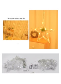 X-level Star Curtain Lights 138 LED 12 Star Multicolor Lights 3.5m Connectable Window Lights with Remote Plug In Curtain String Lights for Indoor Outdoor Room Birthday Wedding Party Decor  - Image 4