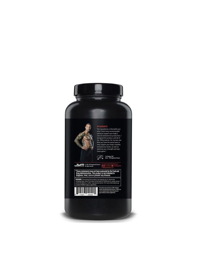 JYM Supplement Science Alpha JYM Testosterone Support | Male Vitality, Hormone Optimization, Ashwagandha, Fenugreek, Eurycoma, Damiana, Quercetin, DIM | JYM Supplemental Science | 180 Vegetarian Capsules  - Image 2