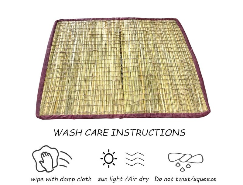 Achleshwar Natural Kusha Grass Aasan for Puja,Mandir, Yoga, Meditation, Pranayam, Natural Foldable Pooja Sitting Chatai, Multi Purpose Traditional Floor Mat Aasan Size 22 x24 inch daab aasan - Image 5