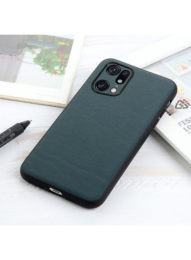 S-TOP Case For OPPO Find X5 Accurate Hole Lambskin Texture Genuine Leather Phone Case - Image 2