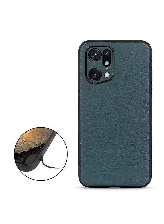 S-TOP Case For OPPO Find X5 Accurate Hole Lambskin Texture Genuine Leather Phone Case - Image 3