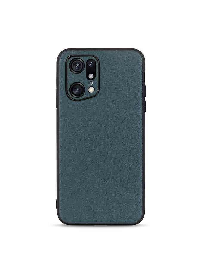 S-TOP Case For OPPO Find X5 Accurate Hole Lambskin Texture Genuine Leather Phone Case - Image 1