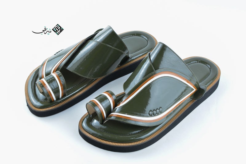 Zubairiya Naal | For Daily Wear, Eid and Occasions | Sandal | Green Agate Leather | Saudi Arabian Eastern - Image 1
