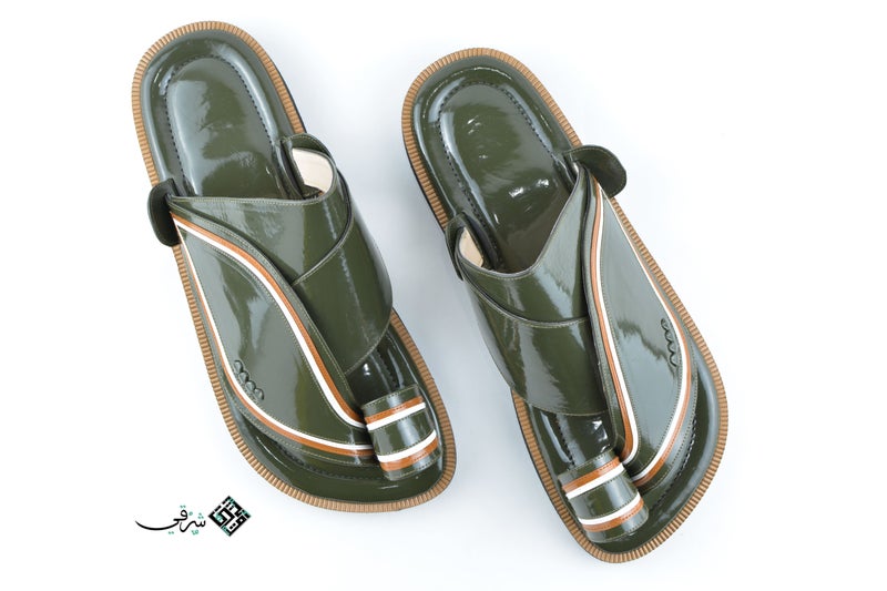 Zubairiya Naal | For Daily Wear, Eid and Occasions | Sandal | Green Agate Leather | Saudi Arabian Eastern - Image 2