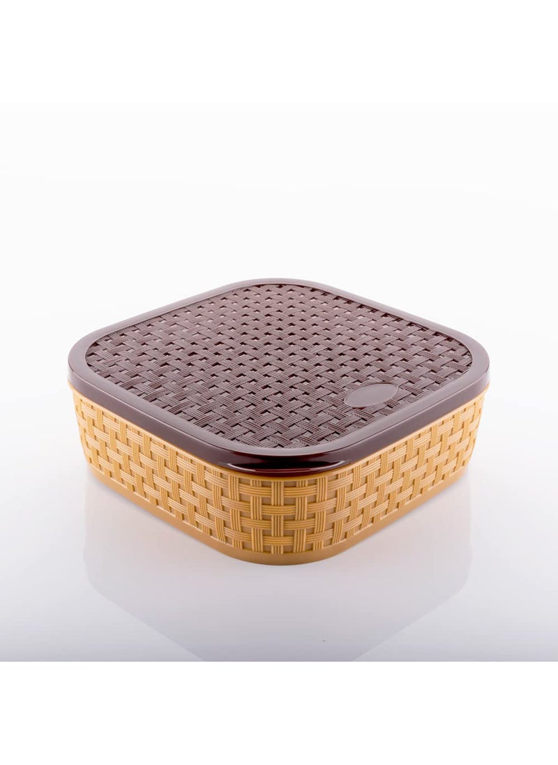 Primelife Primelife Plastic 2 Pcs Masala Rangoli Box Dabba for Keeping Spices Spice Box for Kitchen Masala Container Plastic Wooden Style 7 Sections MB 2  - Image 3