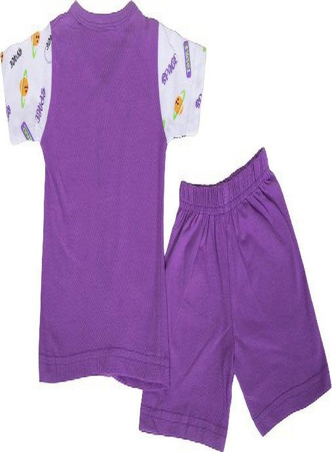 Shera Regular Fit Pure Cotton Skin Friendly T-Shirt Combo for Baby 12-18 M(Combo of Sleeveless & Half Sleeve in Purple Color) - Image 2