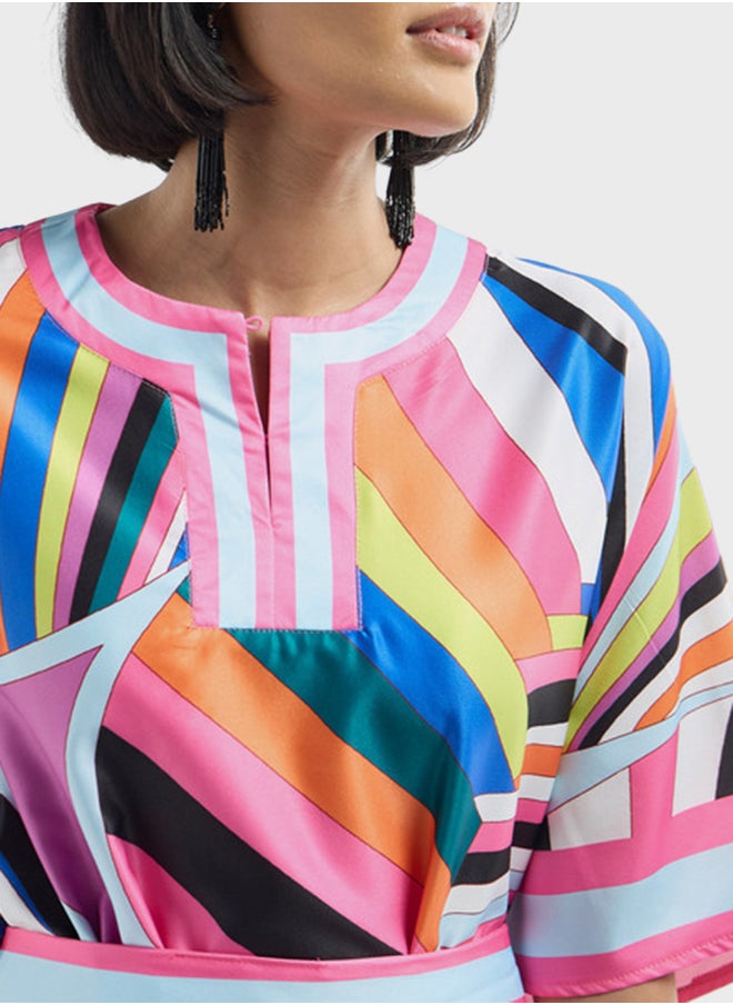 FAV Printed Tie-Up Kaftan Dress  - Image 3