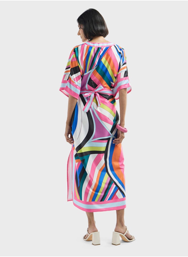 FAV Printed Tie-Up Kaftan Dress  - Image 2