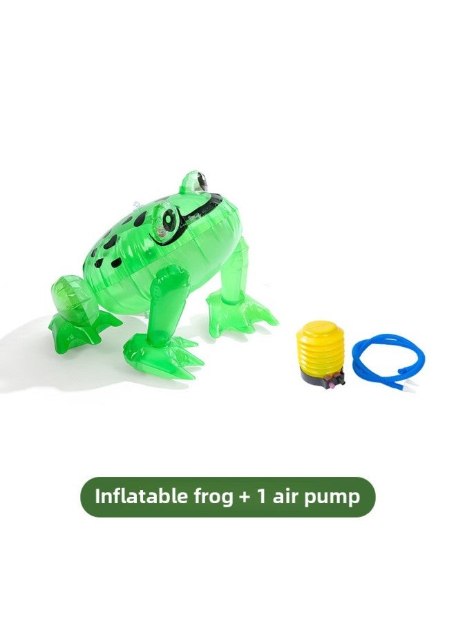 Foam Lotus Leaf Mat Children Frog Jumping Props Kindergarten Sensory Training Equipment Body Intelligent Outdoor Sports Game-Color:Inflatable Frog + Air Pump  - Image 1