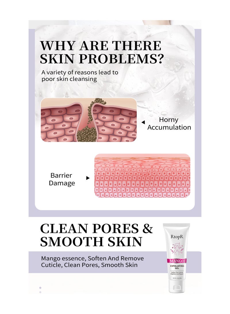 آر توب آر 40 جرام كريم تقشير المانجو تنظيف عميق مغذي وترطيب الوجه مقشر التقشير جل منتج العناية بالبشرة - Image 5