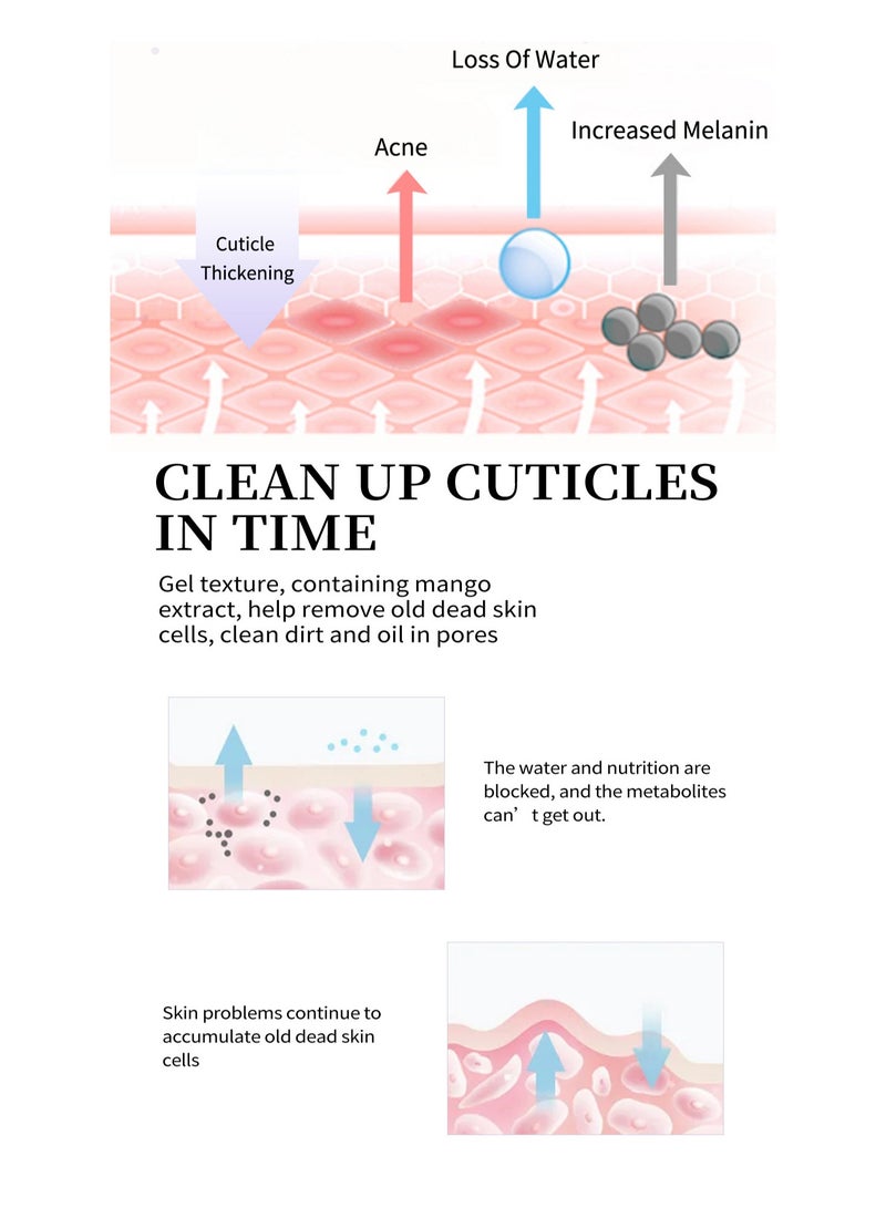 آر توب آر 40 جرام كريم تقشير المانجو تنظيف عميق مغذي وترطيب الوجه مقشر التقشير جل منتج العناية بالبشرة - Image 3