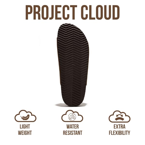 Project Cloud Genuine Leather Mens Sandals with Memory Foam Natural Cork Footbed Slides for Men Footwear - Non-Slip Double-Strap Buckle Summer Sandals (Arizona,BRWNLEA,10) - Image 4