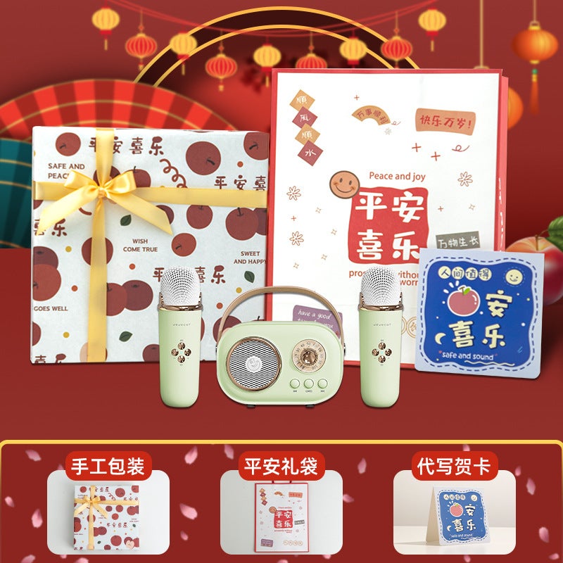 Microphone Bluetooth Audio With Microphone Singing Audio All-In-One Gift Custom Outdoor Portable Karaoke Speaker - Image 1